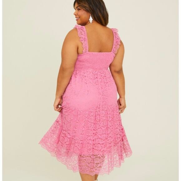 Arula Altar'd State Pink Lace Sleeveless Midi Dress NWT - Picture 10 of 14